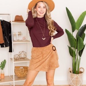 NWT Brown Suede Skort